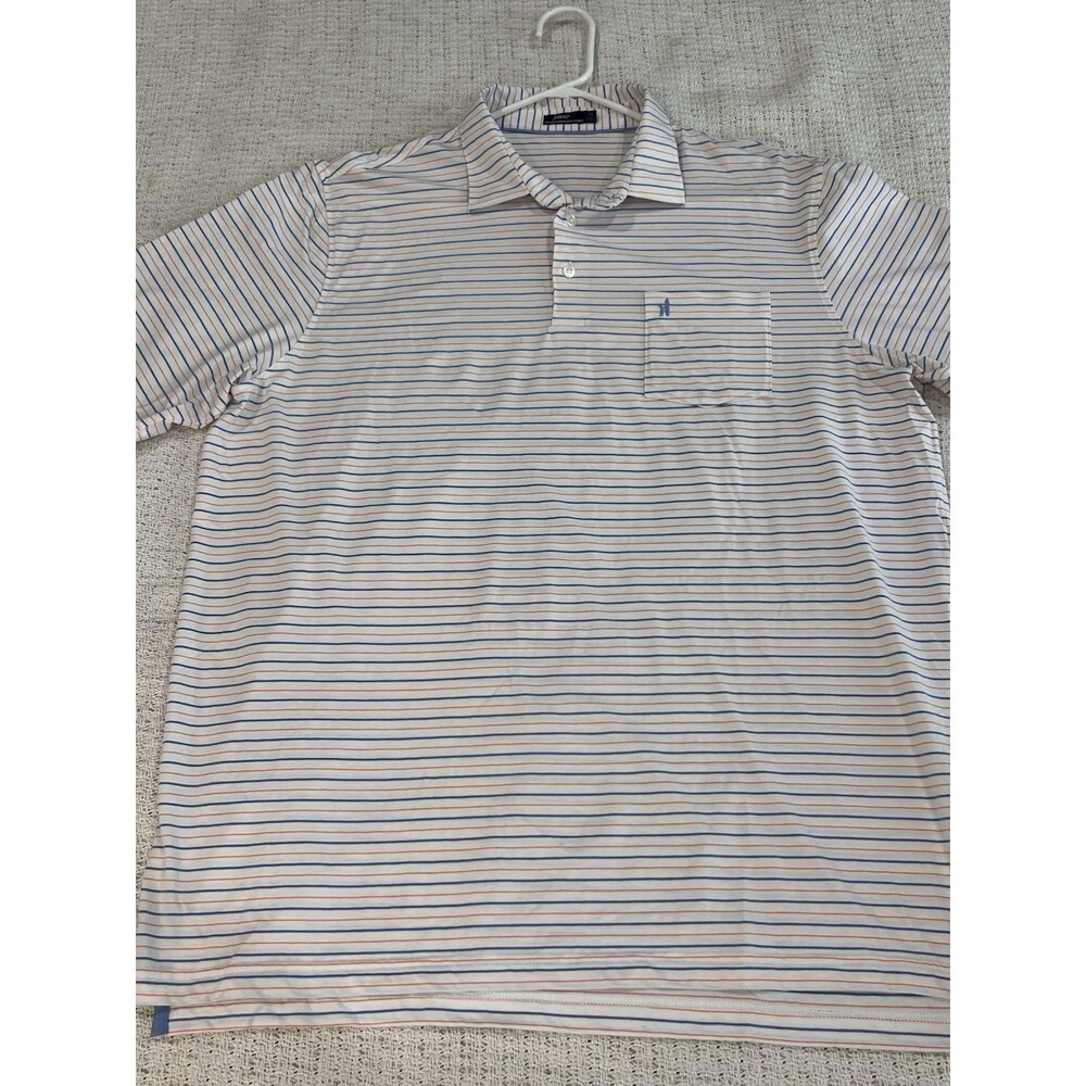 Johnnie-O Striped Lightweight Performance Polo Shirt Jonathan Club Country Sz XL